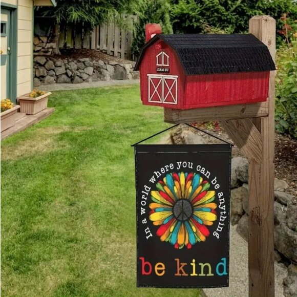 Peace & Love Be Kind Yard Flag NWT - Picture 2 of 4